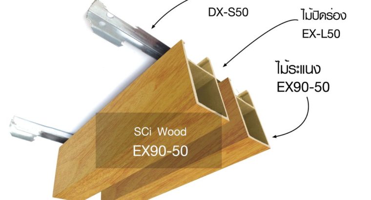 ติดตั้ง ระแนงไม้และไม้ฝ้าจัดชุด ผิวมันลายไม้ (EX90-50)