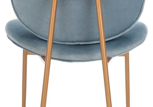 Studio Seven Jordana Round Side Chair, Set of 2, Slate Blue/Gold
